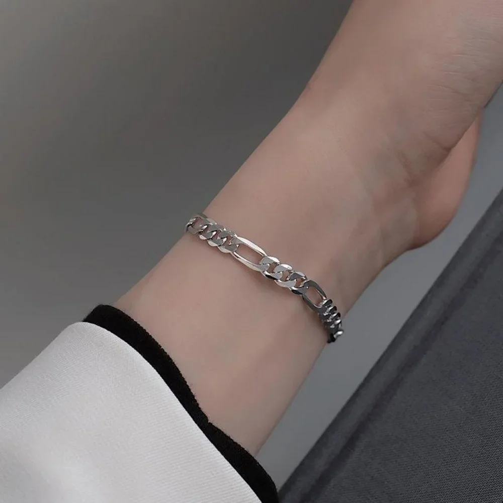 #NEW 925 Sterling Silver Link Chain Bracelet
